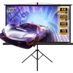 Cran de projection sur pied 72 pouces, portable pliable, Écran pour projecteur avec trépied, pour intérieur ... Cran de projection sur pied 72 pouces, portable pliable, Écran pour projecteur avec trépied, pour intérieur ...