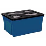 Eda - bac de rangement avec couvercle 50 l 56 x 41 x 29, 5 bleu / noir Eda - bac de rangement avec couvercle 50 l 56 x 41 x 29, 5 bleu / noir