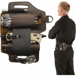 Edc �tui multifonction pour lampe de poche - fourreau de ceinture en cuir avec porte - stylo pour lampe ...