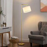 Edishine lampadaire sur pied salon, lampe � arc avec abat - jour rotatif en lin, interrupteur � pied, ...