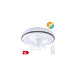 Edm - ventilateur de plafond rotatif aversa avec lumi�re led � intensit� variable et t�l�commande (36 ...