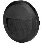 Eglo - spot led rond pour marches v - tac, montage au plafond, 2 w, noir, blanc chaud, ip65