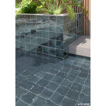 Eiffel art construction - carrelage ext�rieur piscine carr� bleu brillant 15x15 cm spa&pools blue night ...