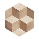 Eiffel art construction - carrelage sol / mur hexagonal effet ciment motif cube g�om�trique 25x21, 6 ...