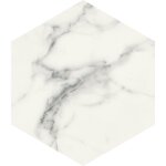 Eiffel art construction - carrelage sol / mur hexagonal effet marbre blanc mate 25x21, 6 cmscultorea ...