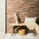 Eiffel art construction - plaque de parement mur en bois murmure bangkirai chalet brut - cha763 rustic ...