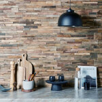 Eiffel art construction - plaque de parement mur en bois murmure bangkirai bois flotte brut - bfl758 ...