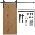 Eifson - porte coulissante 200 cm, porte coulissante bois massif, avec rails de guidage, roulettes, bute ...