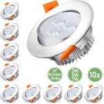 Lot de 10 spots à encastrer 3w blanc chaud fixation led spots orientables éclairage plafond - einfeben ... Lot de 10 spots à encastrer 3w blanc chaud fixation led spots orientables éclairage plafond - einfeben ...