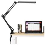 10w lampe de bureau led avec clamp, protection des yeux, bras mtallique pliable et rotatif avec bras ...