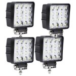 Einfeben 12v 24v projecteur phare de travail led carr 4x 48w led moto spot feux additionnels offroad ...