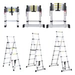 Einfeben - echelle telescopique chelle  rallonge lgre aluminium antidrapante 1, 4m + 1, 7m argent ...