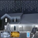 Einfeben guirlande lumineuse solaire extérieure led rideau lumineux décoration de noël Étanche ip44 blanc ... Einfeben guirlande lumineuse solaire extérieure led rideau lumineux décoration de noël Étanche ip44 blanc ...