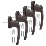 Einfeben - poigne de fentre verrouillable poigne de fentre cl alu scurit enfants marron 4x