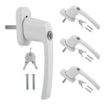 Poigne de fentre verrouillable poigne de fentre de scurit 2x cls serrure en aluminium blanc 4x ...
