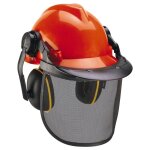 Casque de protection forestier (rabattable et r�glable, oreillettes anti - bruit orientables) - einhell ...