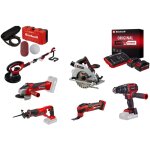 Einhell - kit chantier sans fil ? meuleuse, scies, perceuse, ponceuse + 2 batteries 4. 0ah + chargeur ...