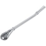 Dependable yerba mate en acier inoxydable gourde  th bombilla paille  boire cuillre filtre argent ...