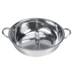 Fondue chinoise, hot pot  deux saveurs en acier inoxydable cuisinire  induction, four  gaz, four ...