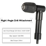 Mandrin � angle droit 90� auto - serrant adaptateur pour perceuse, visseuse, adaptateur de per�age d'angle ...