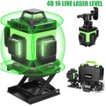 Ej. life - niveau laser autonivelant vert, 4 x 360 16 lignes laser chantier, 2x batteries rechargeable, ...
