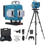 Ej. life - niveau laser mit rpied, 4x360laser chantier autonivelant vert 4d, rotatif avec trepied rglable, ...