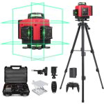 Ej. life - niveau laser mit rpied, 4x360laser chantier autonivelant vert 4d, rotatif avec trepied rglable, ...