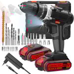 Ej. life - perceuse visseuse sans fil 21v, visseuse devisseuse sans fil avec 2 batteries, 25 r�glages ...