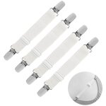 �lastique de fixation pour drap housse, tendeur ajustable avec sangle de maintien ? lot de 4 en blanc ...