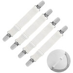 �lastique de fixation pour drap housse, tendeur ajustable avec sangle de maintien ? lot de 4 en blanc ...