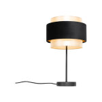 Elif - lampe de table - 1 lumi�re - � 25 cm - noir et or - moderne - �clairage int�rieur - salon i chambre ...