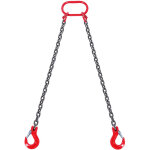 Elingue chaine de levage a 2 brins avec crochets, 8 mm x 150 cm, capacite de charge securisee 2993 kg, ...