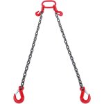 Vevor elingue chaine de levage 2 brins avec crochets et ajusteurs, 10 mm x 180 cm, capacite de charge ...