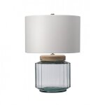 Elstead - luga - lampe de table - naturel, nickel poli, verre