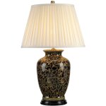 Elstead - morris - grande lampe de table � 1 lumi�re, noir, or, e27