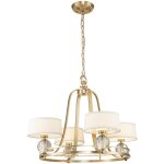 Elstead quoizel gotham lustre à bras multiples avec abat - jour en laiton brossé Elstead quoizel gotham lustre à bras multiples avec abat - jour en laiton brossé