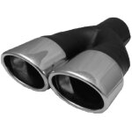 Embout echappement en inox double ovale pour sortie 48 - 60 mm