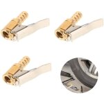 [jamais utilis�] embout de gonflage en laiton 3 pi�ces, adaptateur pour valve de pneu, clip de pompe ...
