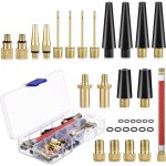 Embout pompe velo, 33 pi�ces embout gonfleur ballon, dv sv av adaptateur pompe velo avec bo�te de rangement ...