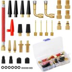 Embout pompe velo 40 pices, dv av sv adaptateur de valve de vlo avec bote de rangement, embout gonfleur ...