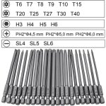 Embouts de tournevis 21 pièces, embout de vissage magnetique 100mm long, torx t6 - t40, hexagonal 3mm ... Embouts de tournevis 21 pièces, embout de vissage magnetique 100mm long, torx t6 - t40, hexagonal 3mm ...