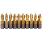 Embout visseuse a choc, 10 pcs embout tournevis magn�tique ph2 bit embout cruciforme, titane revtu 1 ...