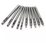 Emporte pice cuir, creux poinon en cuir, poinon creux en acier rond set outils de perforation de trou ...