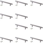 Lot de 10 poignes pour meubles orlando, l400mm, entraxe 320mm, acier, nickel satin - emuca