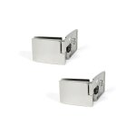 Jeu de charni�res pour portes en verre, centrales, �paisseur 4 - 5mm, zamak, chrom� brillant - emuca