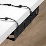 Emuca - lot de 2 chemin de câbles sous le bureau, longueur 430 mm, acier, peint en noir Emuca - lot de 2 chemin de câbles sous le bureau, longueur 430 mm, acier, peint en noir