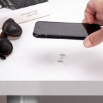 Emuca 5049317 chargeur sans fil cach pour mobile airtop 2, 60mm, 5v dc 2a (qi 10w), plastique noir, ...