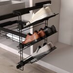 Emuca �tag�re � chaussures lat�rale amovible pour armoires et dressings hack, gauche, acier, peint en ...