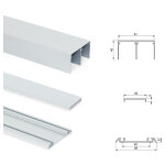 Emuca 6030462 kit de ferrures pour placard 81 2 coulissants et fermeture souple, profil wave, paisseur ...
