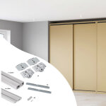 Kit de 2 portes coulissantes et flow de ferrures pour armoires  fermeture souple avec rails de surface ...